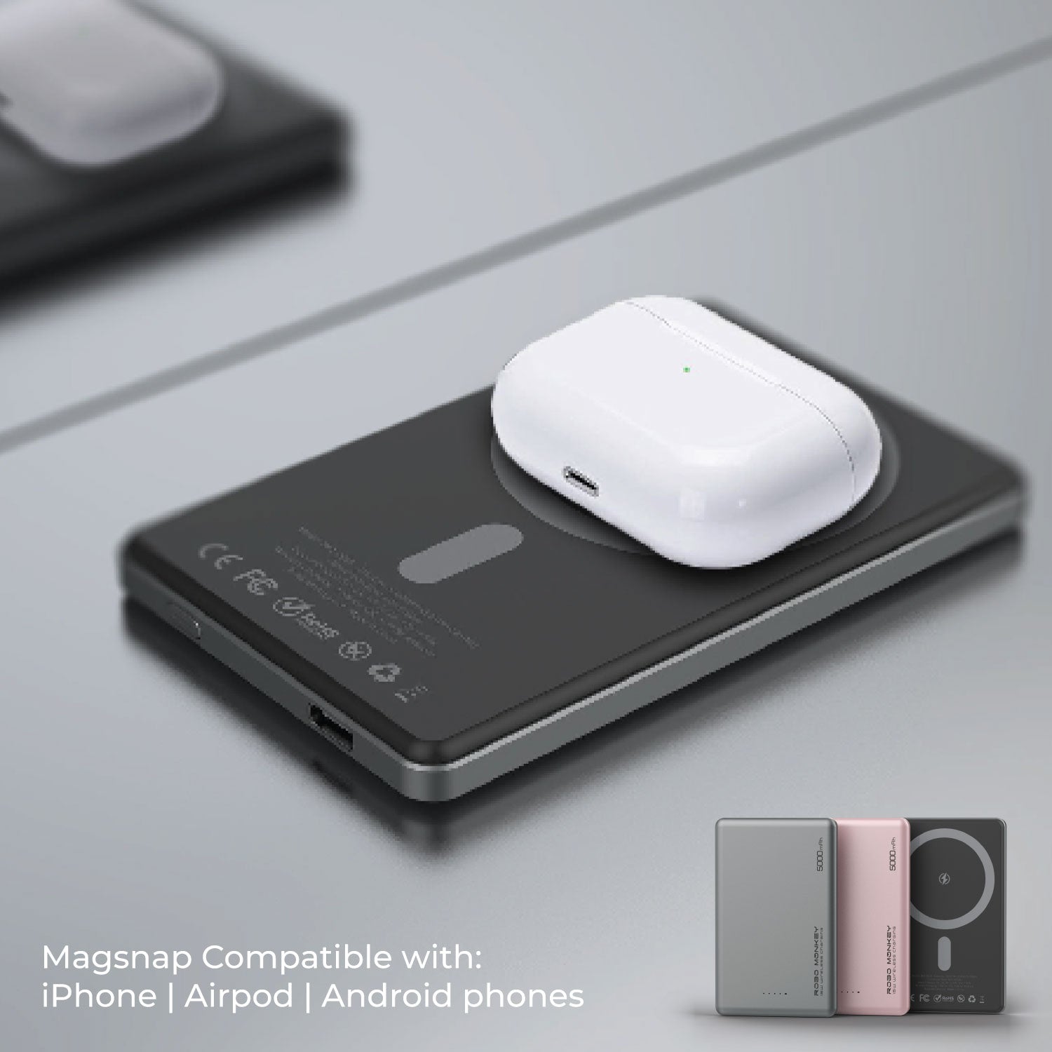 Magsnap 20W 超薄快充磁吸無線充電移動電源 5000mAh