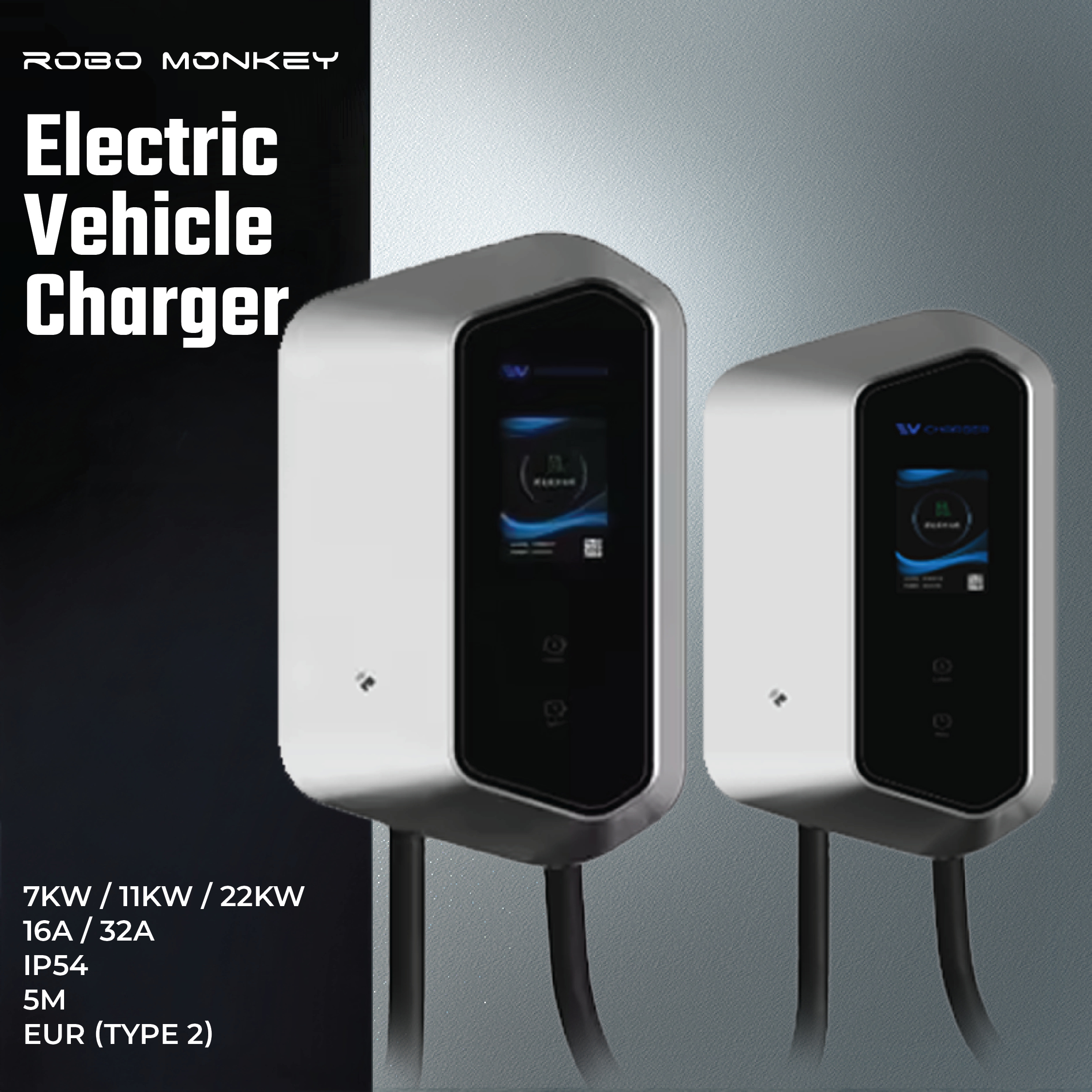 電動車充電器連Type2充電槍 三相22KW 即插即充