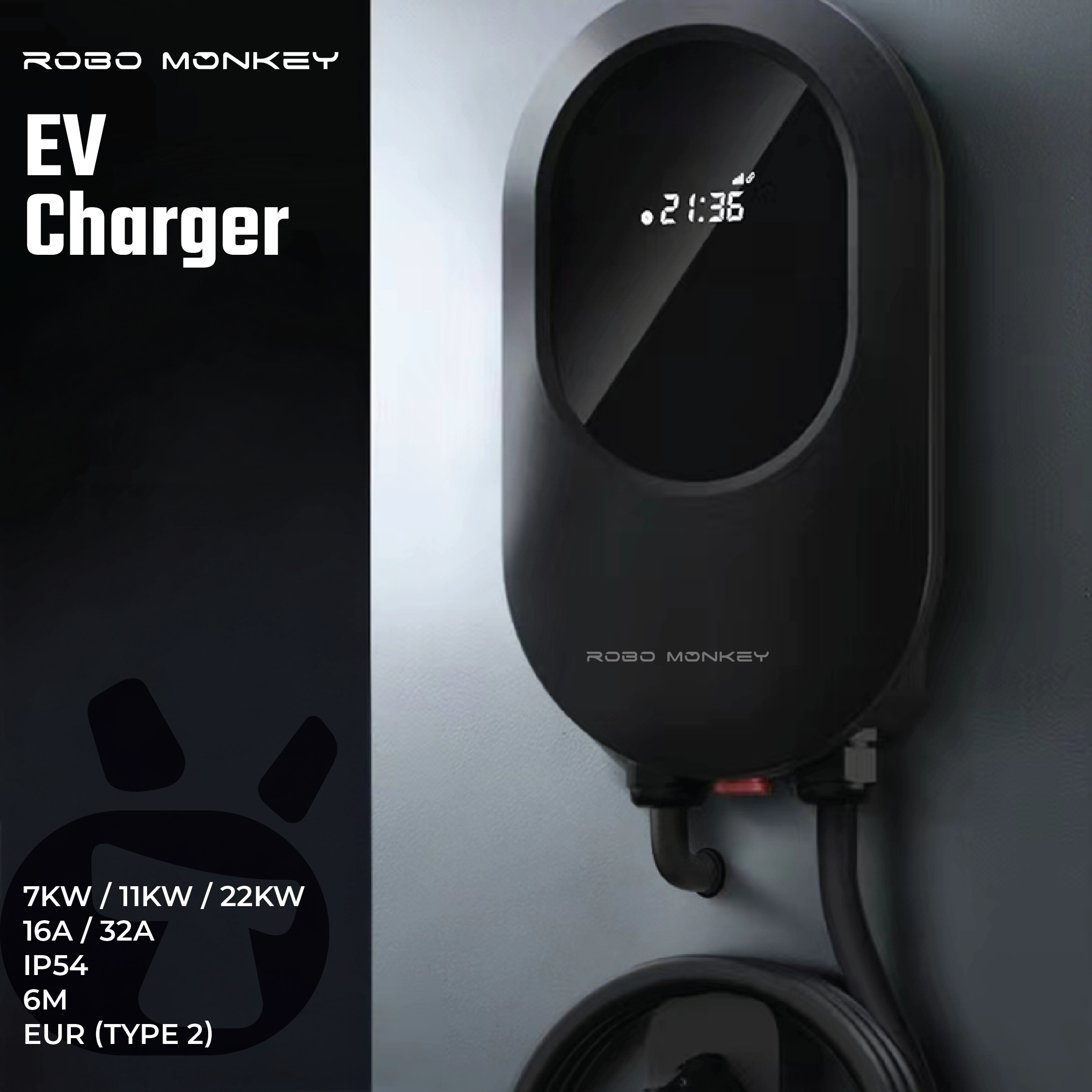EV電動車充電器 7KW, 11KW, 22KW單相/三相 充電器連充電槍 即插即充 TYPE2